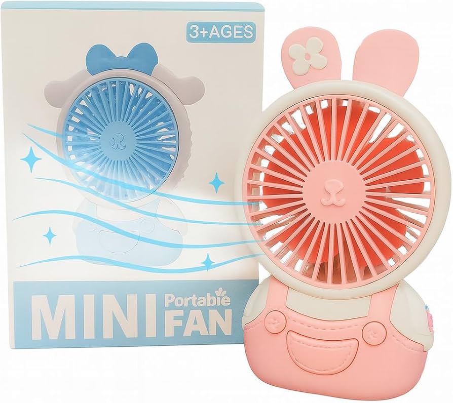 Cute Mini Portable Fan - USB Rechargeable (Purple)