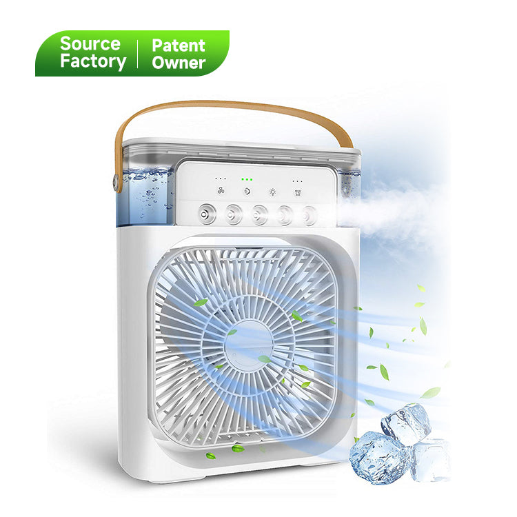 Multi-Functional Portable Desktop Mist Fan with 5 Spray Humidifier & LED Light
