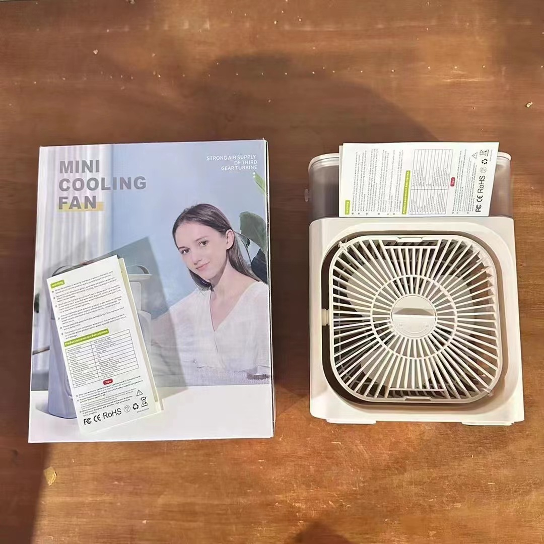 Multi-Functional Portable Desktop Mist Fan with 5 Spray Humidifier & LED Light