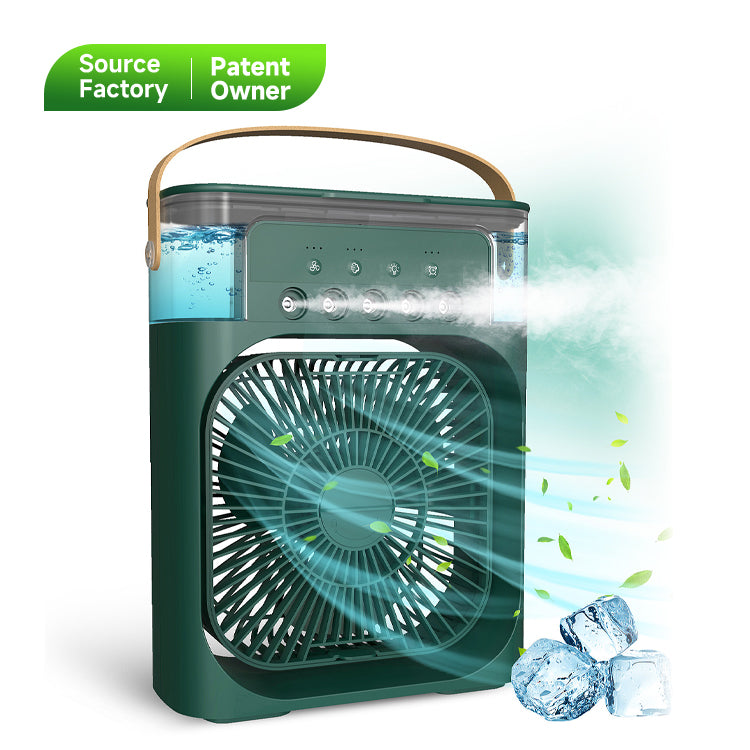 Multi-Functional Portable Desktop Mist Fan with 5 Spray Humidifier & LED Light