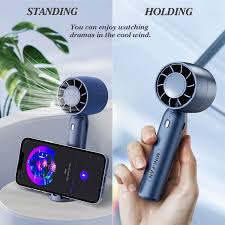 Portable Handheld Mini Fan with Phone Holder Stand (USB Rechargeable)