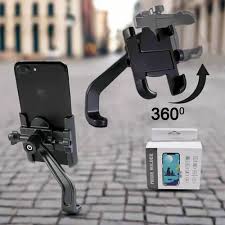 Full Metal Body Bike & Scooty Mobile Holder - 360° Rotation & Anti-Shake Design