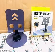 360° Rotating Desktop Stand for Phone & Tablet (Foldable Metal Holder)