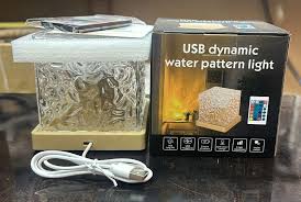 USB Dynamic Water Pattern Light - Rotating Crystal Projector with Remote Control