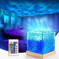USB Dynamic Water Pattern Light - Rotating Crystal Projector with Remote Control